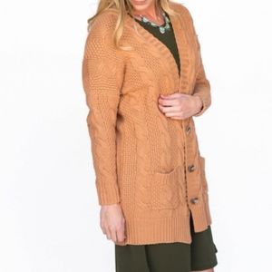 Agnes & Dora Boyfriend Cardigan Camel NWT